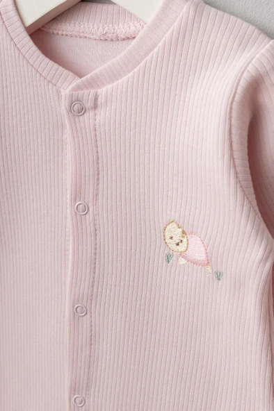 Bebitof %100 Pamuk Kaplumbağa Desenli 10 Parça Kutulu Yenidoğan Hastane Çıkısı Seti Pembe BBTF-PMB-10077 - 7