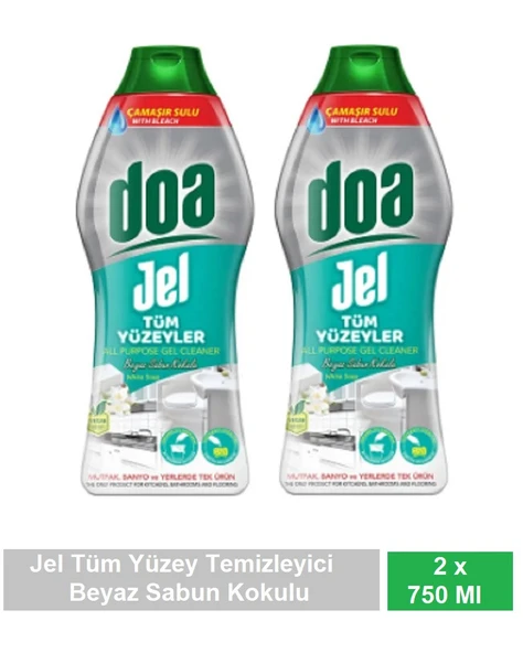 Doa Jel Tüm Yüzey Beyaz Sabun Kokulu Yüzey Temizleyici 750 Ml x 2 Adet ürün görseli