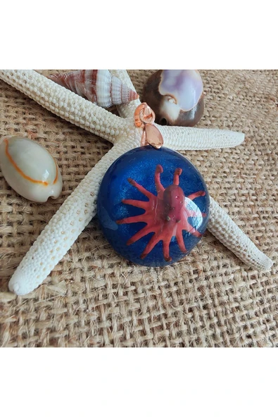 El Yapımı 3D Ahtapot Kolye Ucu - 549