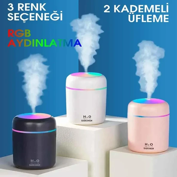 H2O LED Işıklı Mini Oda Hava Nemlendirici (5250)