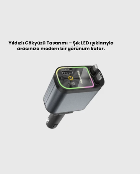 Renault, Peugeot, Citroen, Fiat Araçlar için Hızlı Şarjlı Araç Çakmaklık Adaptörü - 4