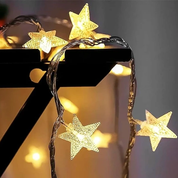 20 Adet Mini Yıldız Led 5 Metre Günışığı Rengi Dekoratif Led (5250) - 5