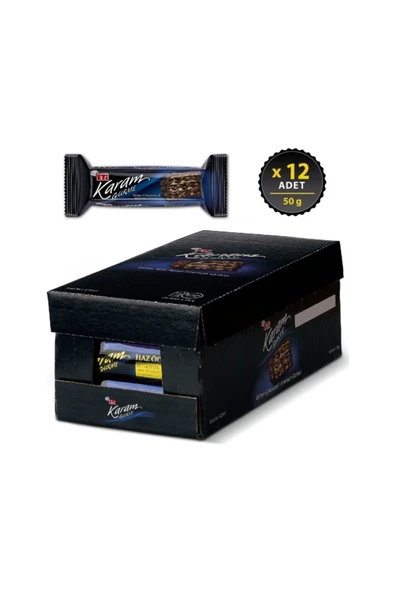 Karam Gurme Bitter Çikolatalı Gofret 50 G X 12 Adet - 1