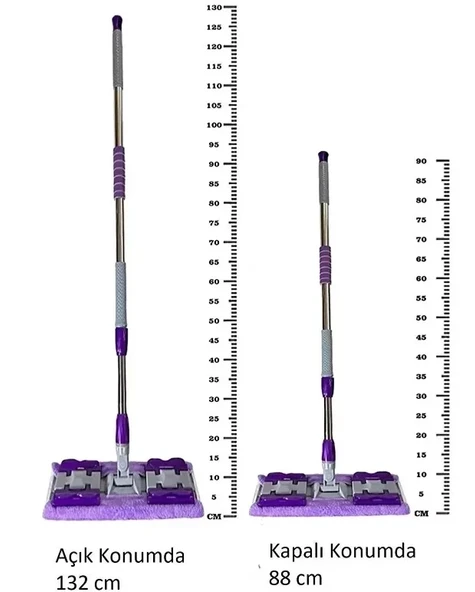 Mandallı Mop Seti Yer Duvar Tavan Cam Mopu Tüm Yüzeyler için (5250) - 4