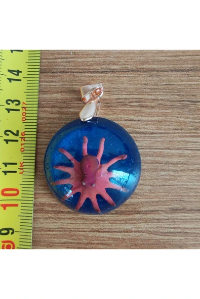 El Yapımı 3D Ahtapot Kolye Ucu - 549 - 3