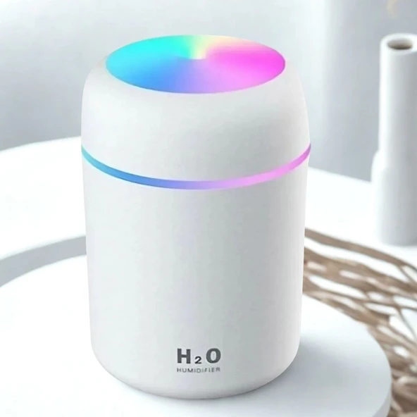 Usb Rengarenk Işıklı 300 ml Ulrasonik Hava Nemlendirici Buhar Makinesi Ve Hava Aroma Difüzörü (5250) - 4