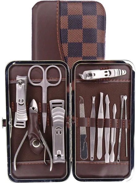 Tırnak Makası Tırnak Bakım Seti Deri Çantalı 12 Parça Set (5250) - 5