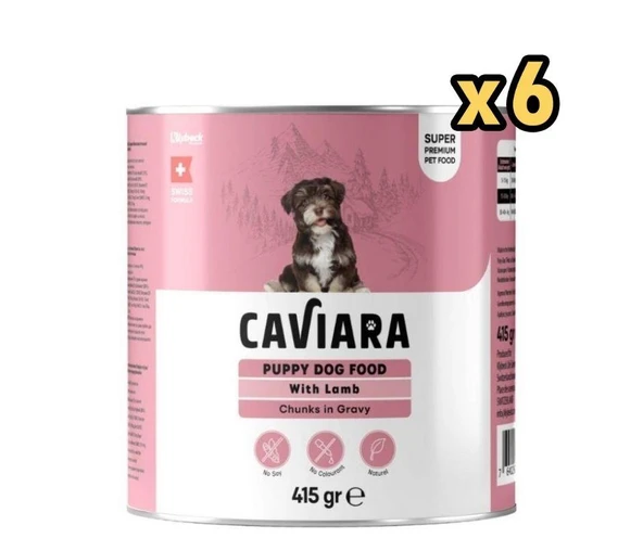 Caviara Sos İçinde Et Parçacıklı Kuzu Etli Yavru Köpek Konservesi 415 Gr x 6 Adet ürün görseli 1