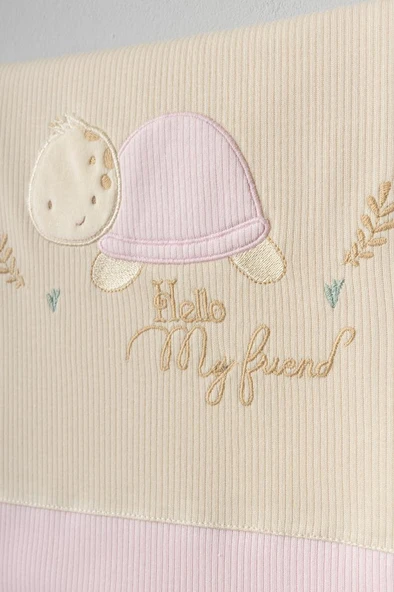 Bebitof %100 Pamuk Kaplumbağa Desenli 10 Parça Kutulu Yenidoğan Hastane Çıkısı Seti Pembe BBTF-PMB-10077 - 8