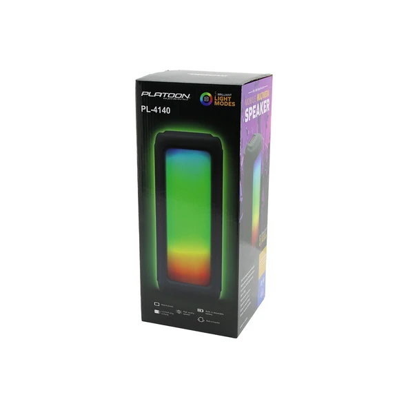 8 İNÇ SPEAKER HOPARLÖR BLUETOOTH WIRELESS SPEAKER 5 FARKLI IŞIKLI USB - BLUETOOHT - DC 5V PL-4140 (5250)