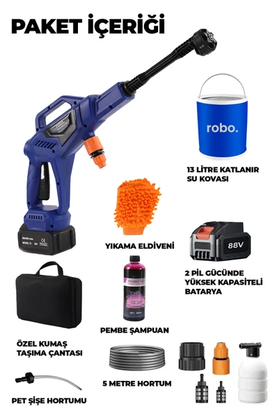 Robo Ultra 3 Kovalı Pembe Köpük Hediyeli yüksek Basınçlı yıkama makinesi - 5