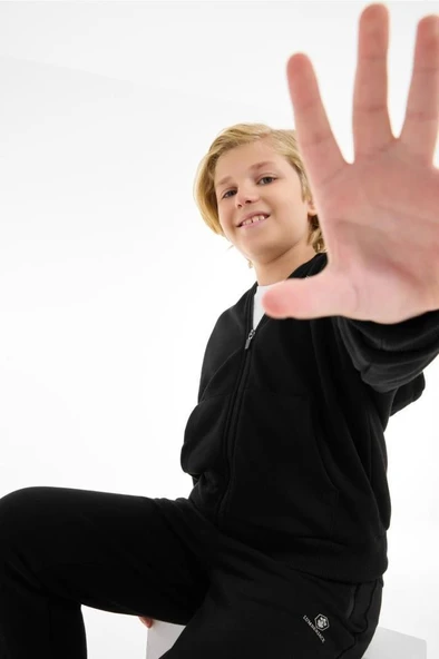 Lumberjack BL 17TPT55 5PR-TP Erkek Çocuk Eşofman Takımı Siyah 4Y-13Y - Resim 2