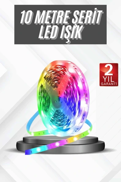 RGB Şerit Led 10 Metre Led Işık Kumanda ile Kontrol RGB - 1