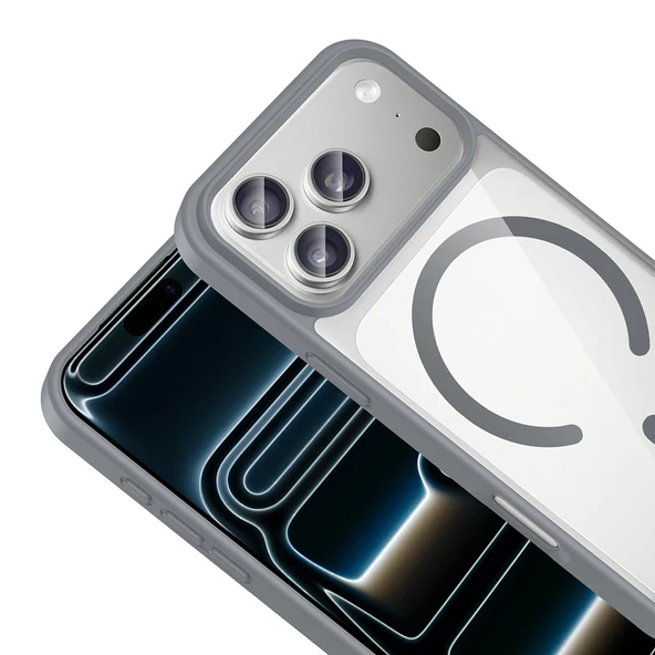 iPhone 17 Pro Kılıf Kablosuz Wireless Şarj Özellikli Silikon Ege Kapak - Resim 6