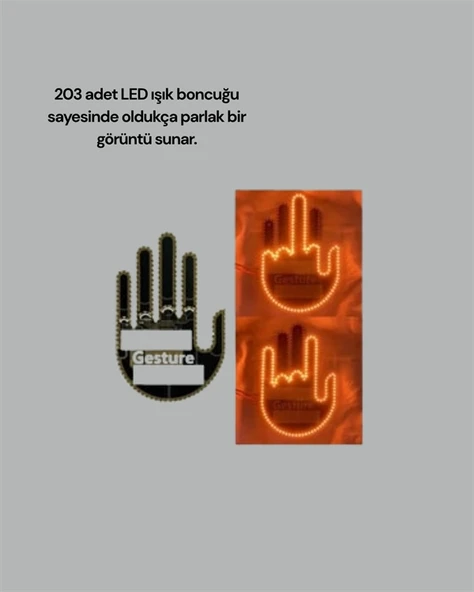 Aracınız İçin Eğlenceli ve Güvenli İletişim: LED Jest Lambası, Uzaktan Kumandalı, Kolay Montaj - 3
