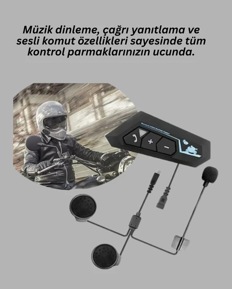 Motosiklet Sürüşleri İçin BT22 Kask Bluetooth Kulaklık Mikrofonlu - 3
