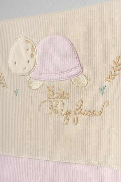 Bebitof %100 Pamuk Kaplumbağa Desenli 10 Parça Kutulu Yenidoğan Hastane Çıkısı Seti Pembe BBTF-PMB-10077 - 2