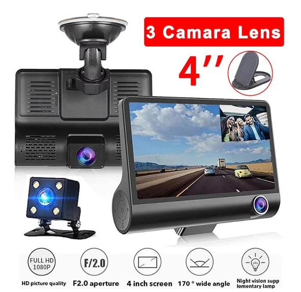Araç Araba İçi Kamera Seti Ön Kamera Araç İçi Arka Görüş 4' Hd