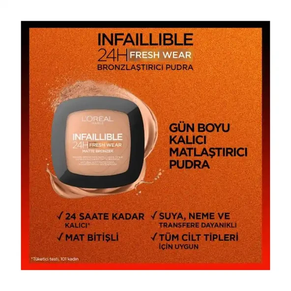 Loreal Paris Infaillible 24H Fresh Wear Bronzlaştırıcı Pudra - 300 Light Medium - 5