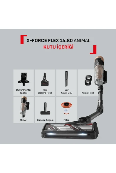 Tefal X-Force Flex 14.80 Animal Care TY9B74WO Şarjlı Dikey Süpürge - Resim 10