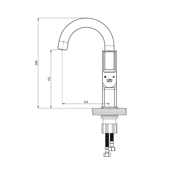 GPD Mtl190 Quadro Tek Gövde Lavabo Bataryası Krom - Resim 2