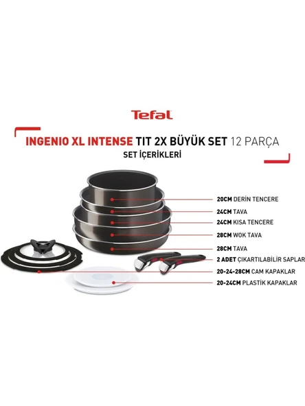 Tefal İngenio XL İntense X2 12 Parça Büyük Tencere Seti