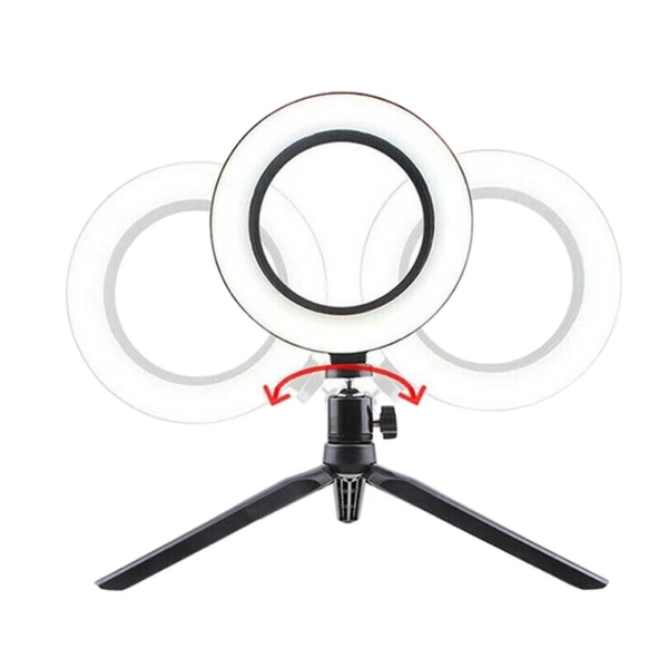 8inç 20cm Youtube Instagram Tiktok Selfie Stüdyo Video Fotoğraf Ring Light Tripod Led Halka Işık (5250) - 2