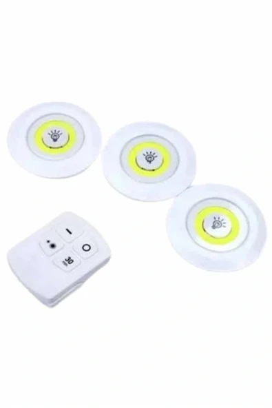 Dolap Işığı Mutfak Rafı Işığı Uzaktan Kumandalı 3 Lü Spot Led Lamba - 5