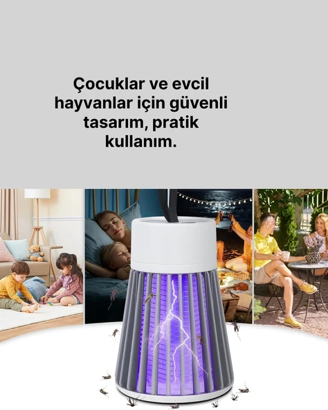 Kamp ve Bahçe İçin Şarjlı Böcek Kovucu Lamba - 3