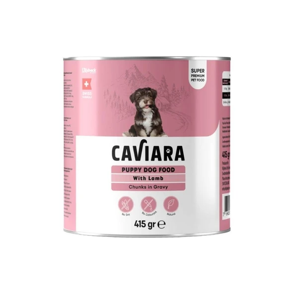 Caviara Sos İçinde Et Parçacıklı Kuzu Etli Yavru Köpek Konservesi 415 Gr - 1