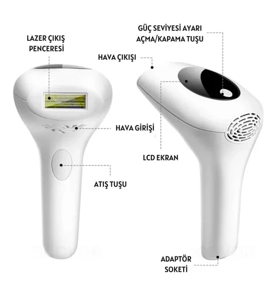 Profesyonel  Lazer Epilasyon Aleti 999.999 Atım Tüy Alma Cihazı Kadın Erkek lazer IPL Tüm Bölge (5250) - 4