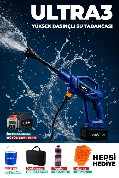 Robo Ultra 3 Kovalı Pembe Köpük Hediyeli yüksek Basınçlı yıkama makinesi
