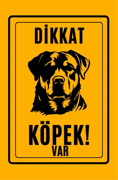 Dikkat Köpek Var Uyarı Levhası A4 Boyut Pvc Laminasyon - 1
