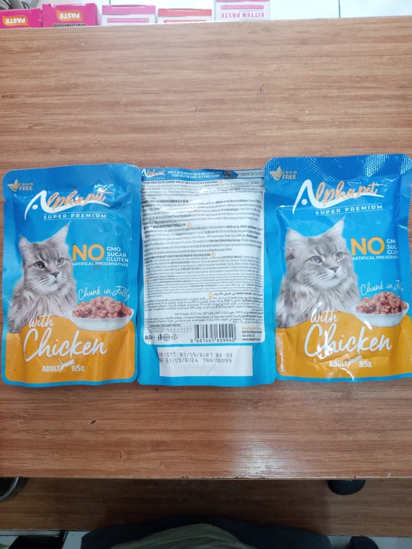 ALPHA Kedi Yaş Mama Tavuklu 85 Gram 10 Adet