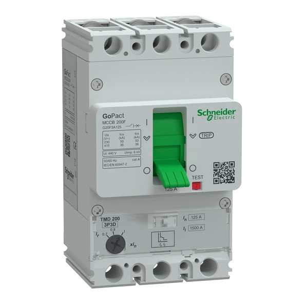 Schneider Electric G20F3A125 3x125A 36kA TMŞ 88-125A Ayarlı GoPact ürün görseli 1