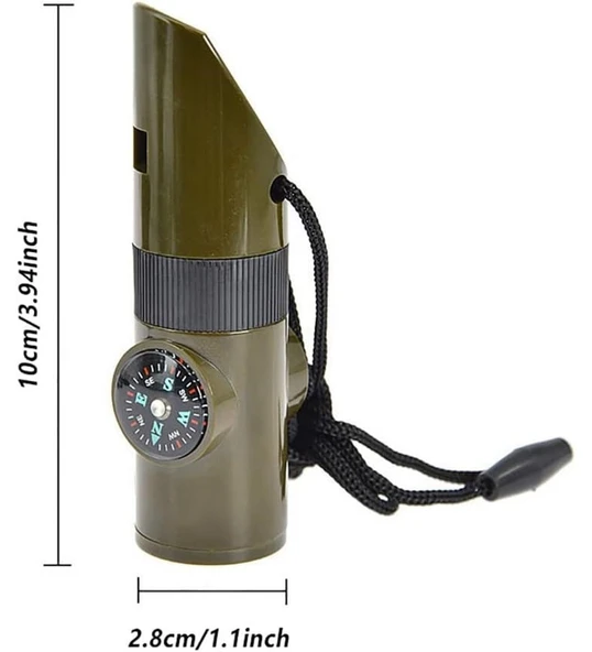 Çok Fonksiyonlu Fenerli Dereceli Pusulalı Büyüteçli Düdük ürün görseli