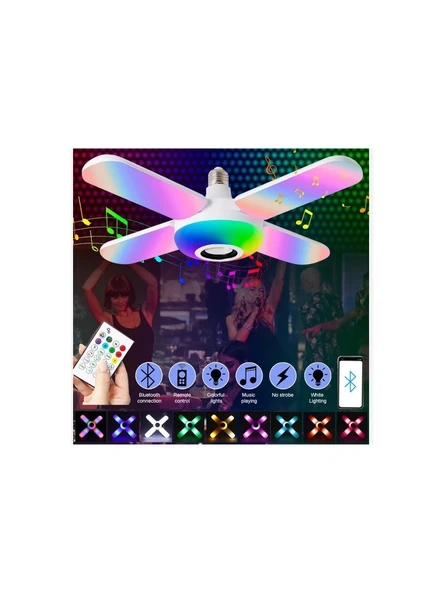 Helios Hs 2092 36 Watt 4 Kollu Bluetooth Hoparlör Müzik Çalar LED Ampul - Resim 4