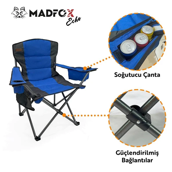 Madfox Echo Katlanır Kamp Sandalyesi Mavi - Resim 5