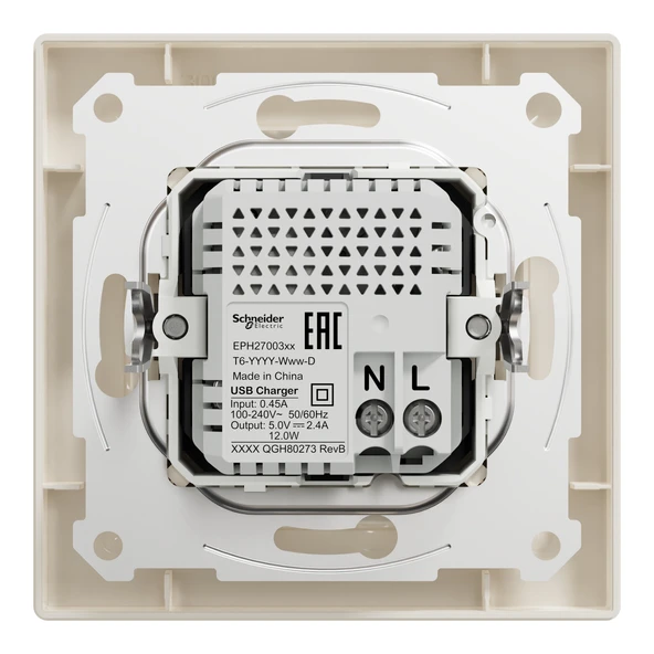 Schneider Electric EPH2700323 Asfora Krem USB Prizi İkili 2.4A Type A+C - Resim 5