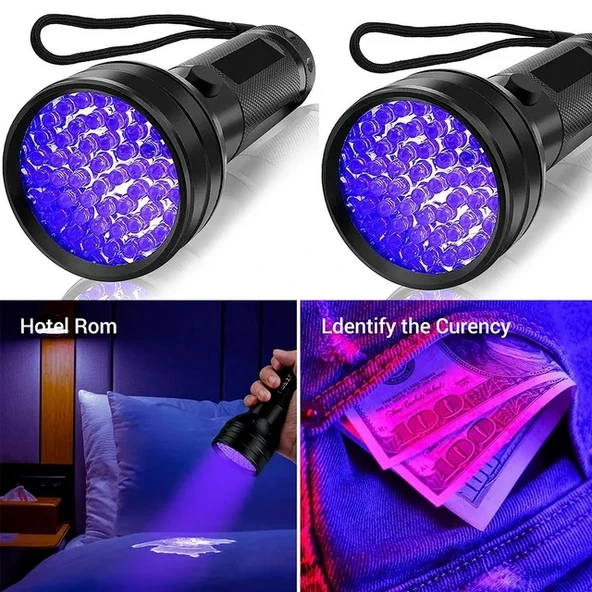 Fenerix Ultraviyole Fener, Mor Işık Uv El Feneri 51 LED , 395 NM Uv Fener - Resim 2