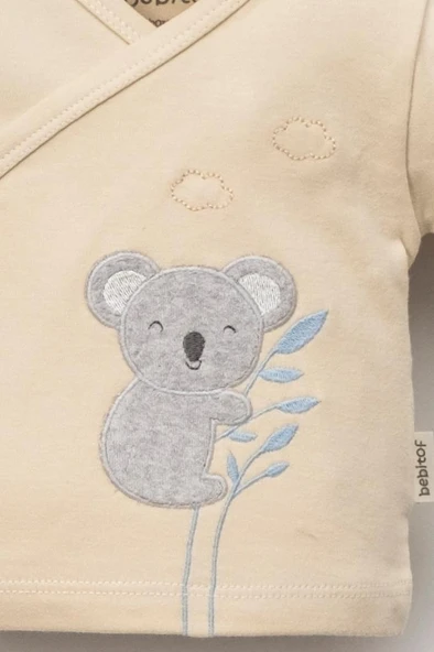 Bebitof %100 Pamuk Sevimli Koala Desenli 10 Parça Kutulu Yenidoğan Hastane Çıkışı Zıbın Seti Mavi BBTF-MV-10089 - 2