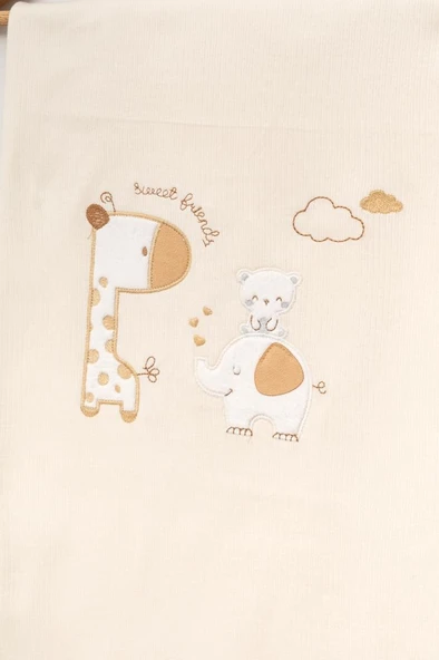 Bebitof %100 Pamuk Sevimli Fil ve Zürafa Desenli 10 Parça Kutulu Yenidoğan Hastane Çıkışı Zıbın Seti Somon BBTF.SMN.10128 - 4