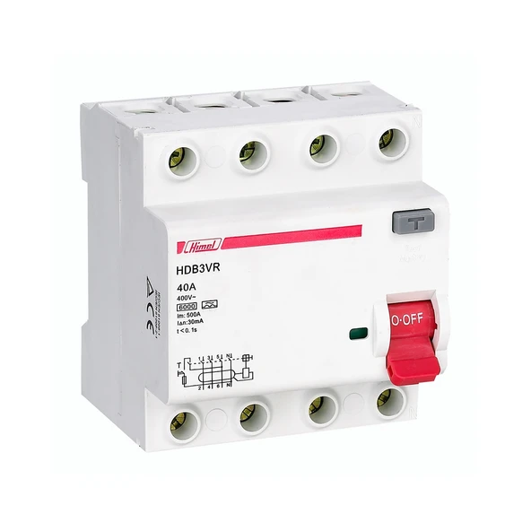 Himel HDB3VR440TC 4X40A 300 mA Kaçak Akım Koruma Rölesi ürün görseli 1