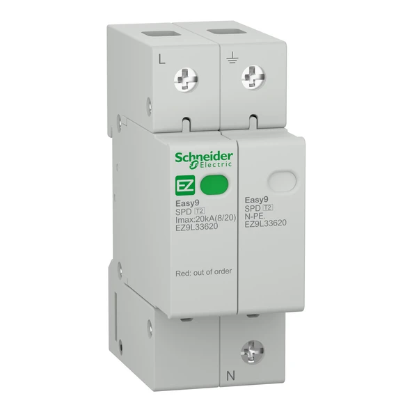 Schneider Electric EZ9L33620 Parafudr 1P+N 20kA Tip2 C Sınıfı ürün görseli 1