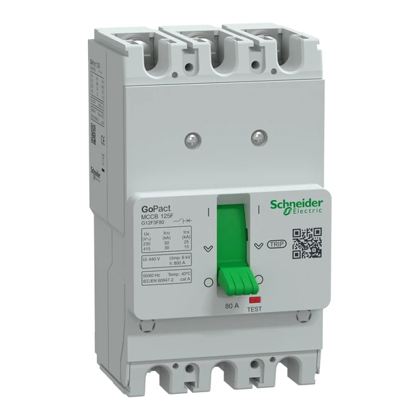 Schneider Electric G12F3F80 3X80A 30kA Termik Manyetik Şalter Sabit GoPAct ürün görseli 1
