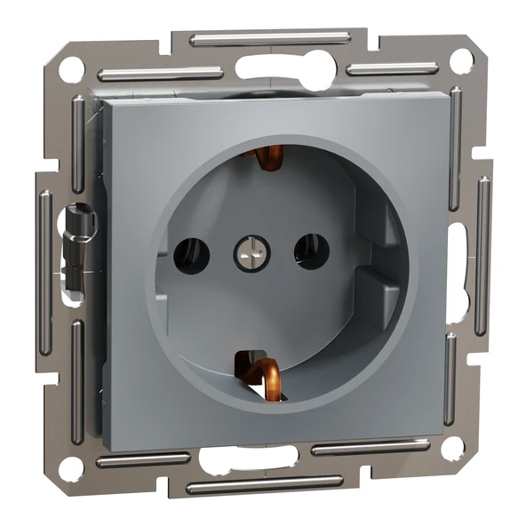 Schneider Electric EPH2900162 Asfora Çelik Topraklı Priz ürün görseli 1