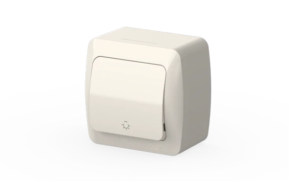 Elbi Eva Beyaz Nemliyer Light Anahtarı IP54 - Resim 2