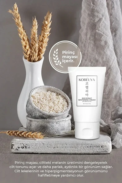 KORELYA Pirinç Mayası Leke Karşıtı Beyazlatıcı Krem - Rice Yeast Whitening Cream 50 ml - 5