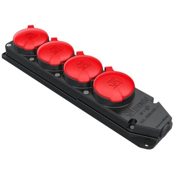 Byes 3X25A (3P+E)380V Kauçuk 4'lü Grup Priz ürün görseli 1