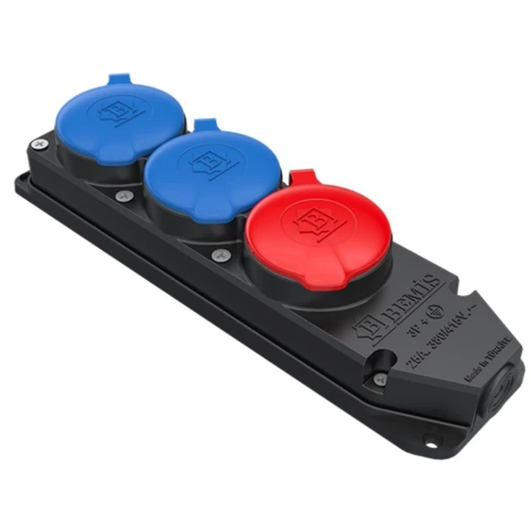 Byes 3X25A (3P+E) 380V Üçlü Grup Priz (1Ad. 3X25 2Ad. 1X16)  IP55 ürün görseli 1